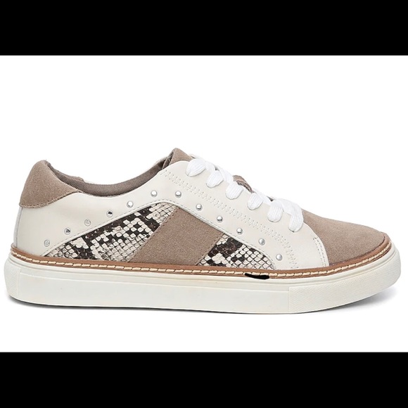 Crown Vintage Kalinda Snakeskin/Suede/Stud Sneaker - Picture 8 of 16